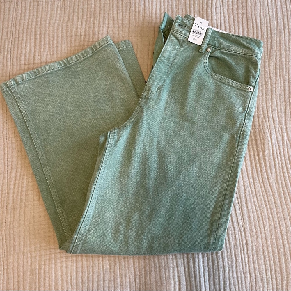 LOFT Sage Green Wide Leg Pants NWT